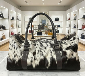 Sacs de voyage en cuir de vachette personnalisés pour hommes, nouvelle collection hiver, design tendance, couleur fourrure et logo, durable, marque CUSTOM SF 189 - Product Image 1