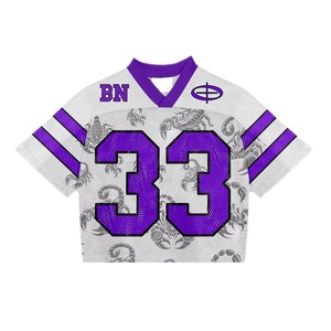 T-shirt court en maille pour homme, coupe ample, imprimé personnalisé par le fabricant, style football américain, basketball, baseball, hockey - Product Image 6