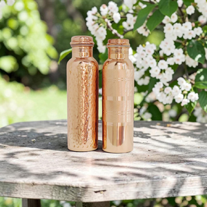 FAIZA CRAFT FC-9783 Hammered Copper Eco-Friendly Modern <b>Water</b> <b>Bottle</b> with Screw Lid Luxury Portable <b>Metal</b> Drinkware - Product Image 5