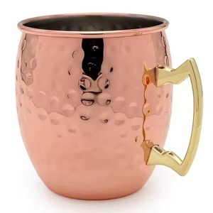 Copper Lemon Water Cup with Polished Copper Handle Stainless Steel New Design Mug Hot Beverages Coffee <b>Beer</b> Milk Gifts Wholesale - Product Image 4