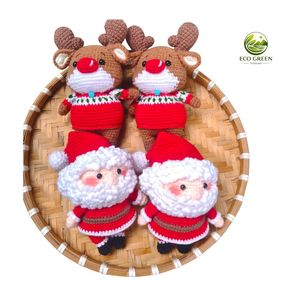 Llavero de Peluche de Ganchillo Navideño Hecho a Mano: Papá Noel, Reno, Muñeco de Nieve - Suave Juguete Decorativo y Regalo - Product Image 3
