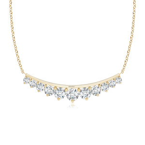 Colgante de barra con diamante cultivado en laboratorio de corte redondo graduado en oro de 10K, 14K, 18K y plata de ley 925, 935. Regalo para Ella. - Product Image 3