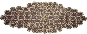 Hand Beaded Table Runner: Multicolored <b>Glass</b> Beads, 36 x 13 Inches - Product Image 2