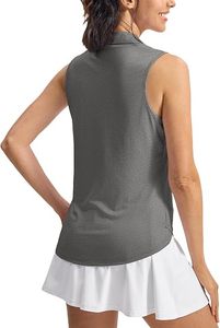 Polo sans manches confortable pour femme - Débardeur de golf col en V de qualité supérieure - Haut d'été respirant et anti-humidité - Product Image 5