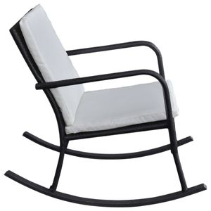 <b>Black</b> Poly Rattan Outdoor <b>Rocking</b> <b>Chair</b> for Garden Use - Product Image 3