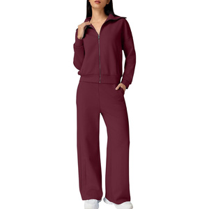 Prix de gros Ensemble de sweat-shirts 2 pièces pour femmes |   Vêtements de sport en polaire en gros |   Survêtement de jogging de haute qualité à faible MOQ - Product Image 1