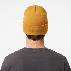 Bonnet tricoté doux personnalisé unisexe en acrylique jaune chaud coupe-vent pour l'hiver, idéal pour le ski, avec écharpe assortie - Product Image 2