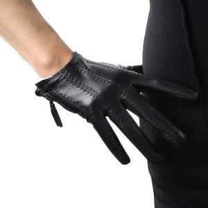 Mitaines en cuir longues jusqu'au poignet, thermiques, non doublées, style uni, usage quotidien, hiver, maison - Product Image 4