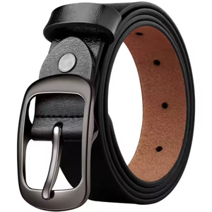 Ceinture en cuir de vache véritable pour homme, style business, boucle en acier personnalisée, ceintures de luxe haut de gamme - Product Image 2