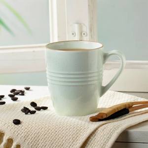 Elegante Juego de Tazas de Café de Cerámica con Esmalte Verde Punteado, Textura Acanalada y Asa Cómoda para Uso Diario - Product Image 4