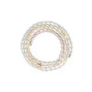 14KT Gold/<b>Silver</b> IGI Certified <b>Cuban</b> Tennis Necklace Diamond VVS Clarity <b>Link</b> <b>Chain</b> Unisex - Product Image 5