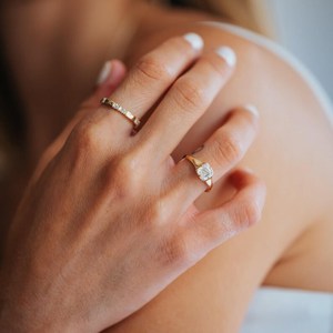 Trendy 1.01CT Asscher Cut Diamond Solitaire Ring For Women's Lab Grown With 18K Solid Gold <b>Wedding</b> Party Promise <b>Gift</b> For Lovers - Product Image 2