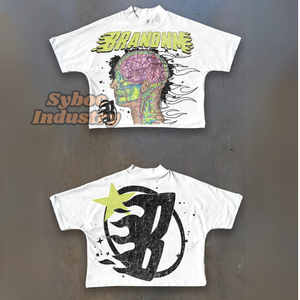 เสื้อยืดมัด & ย้อมสีสำหรับผู้ชายเสื้อยืดผ้าฝ้ายทรงครอปไซส์ใหญ่พิเศษสำหรับฤดูร้อน - Product Image 6