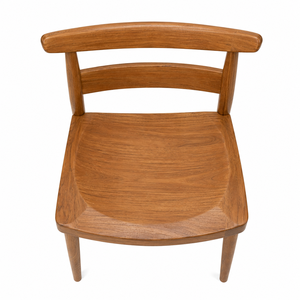 Chaise de salle à manger en teck massif contemporaine et moderne avec dossier incurvé |   Chaise de salle à manger pour hôtel et appartement, écologique, durable et imperméable - Product Image 4