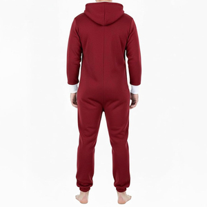 Mens <b>Jumpsuit</b> Onesie Rompers Drawstring Hooded Full Zip One Piece <b>with</b> <b>Pockets</b> - Product Image 2