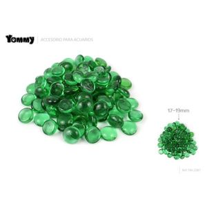 ลูกปัดแก้วสีเขียวยอมมี่ ขนาด 17-19 มม. สำหรับตกแต่งตู้ปลา - Product Image 1
