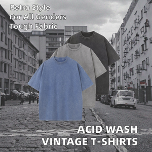 Camisetas Personalizadas de Fabricante, Lavado Ácido, 240 Gramos, Alta Calidad, Estilo Vintage Desgastado, Tu Propia Marca, 100% Algodón Tejido - Product Image 2