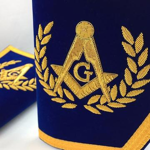 Elegant Masonic Gauntlets Cuffs White Freemason Gloves With Embroidered Square And Compass Symbol High Quality Cuffs - Product Image 5