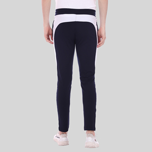 Pantalon de survêtement sport bleu quatre directions avec bande latérale, logo personnalisable, impression HD, délavage coloré, 100 % polyester, séchage rapide, tailles homme M/L/XL - Product Image 6