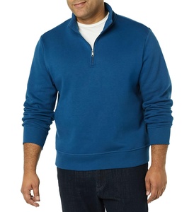 สเวตเชิ้ตคอปกของผู้ชายเสื้อสเวตเชิ้ตผ้าฝ้ายสีทึบพิมพ์ลายโลโก้ตามสั่ง - Product Image 4