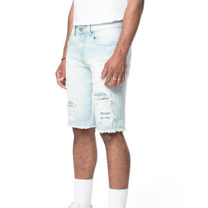 Shorts en jean pour homme de haute qualité 100% coton, décontractés, tricotés, coupe régulière, multi-poches, style streetwear, coupe régulière - Product Image 3
