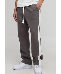 Pantalones deportivos de felpa francesa con cinta lateral personalizada, cintura con cordón, pierna recta, logotipo bordado, para gimnasio, atletismo y running, para hombre. - Product Image 1