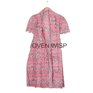 Đầm nữ mùa hè 2024 thiết kế cổ điển họa tiết hoa <span class=keywords><strong>in</strong></span>, tay ngắn, chất liệu cotton, dáng midi, có dây lưng, bán buôn và sản xuất - Product Image 4