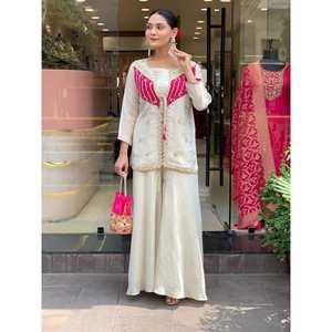 Ensemble haut et bas brodés pour femmes pour le codage de travail de séquence de vêtements de fête - Product Image 5