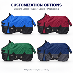 Couverture de cheval en polaire et nylon imperméable personnalisée, vente en gros, couverture d'écurie équine, fabricant OEM, marque privée, faible MOQ, commande en gros - Product Image 2