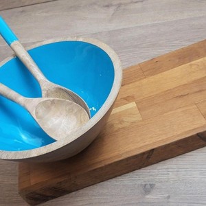 Bols de service à salade modernes jetables en bois de manguier et d'acacia, faits à la main, vaisselle de fête, vente en gros directe d'usine en Inde - Meilleures ventes - Product Image 5