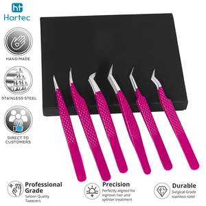 Premium Quality Beauty Instrument Non-Slip Handle OEM/ODM Available Stainless Steel Pointed Eyelash Extension and Volume Tweezer - Product Image 6