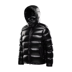 Veste matelassée en duvet pour homme, design personnalisé, fabrication OEM européenne/américaine, vente en gros, veste d'hiver en coton brillant sur mesure. - Product Image 2