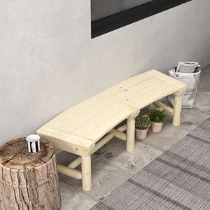 Per la panca da giardino in legno semicircolare rotonda all'aperto naturale panca per albero per parco avvolgente Patio giardino prato - Product Image 2