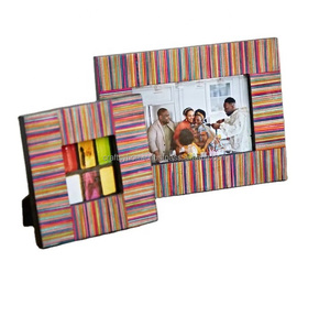 Modern Home Decor Multi-Color Photo <b>Frame</b> Custom Natural Wood <b>Picture</b> <b>Frame</b> with Bone Wood Design Wedding Gift Table Top Display - Product Image 2