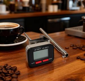 เครื่องวัดอุณหภูมิสำหรับทำฟองนมสำหรับกาแฟ ช็อกโกแลต คาปูชิโน ฟองนม เครื่องวัดอุณหภูมิสแตนเลส ปากกาวาดลายลาเต้ - Product Image 1