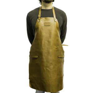 Tablier en cuir avec poches, style classique durable, pour la cuisine et le travail - Product Image 1