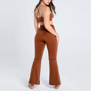 Private Label Women <b>Flared</b> <b>Leggings</b> High Waist Yoga Pants Custom OEM ODM Wholesale Activewear Manufacturer - Product Image 5