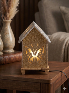 Wooden Hut Lamp wooden House Lamp Home decor lamp Wooden Lamp - Product Image 3