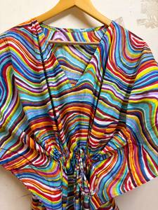Wholesale Handmade Floral Cotton <b>Kaftan</b> Dress Women <b>Beach</b> Cover up Boho Resort Wear Summer Maxi Dress Daily Plus Size - Product Image 5