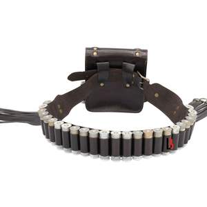 Ceinture porte-cartouches en cuir véritable avec surpiqûres renforcées - Product Image 4