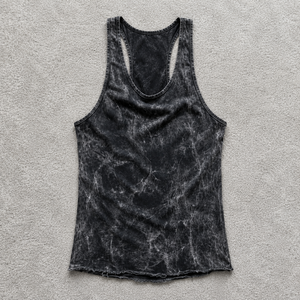Wholesale Blank Acid Wash <b>Muscle</b> <b>Vest</b> Custom Men's Y2K Raw Hem Gym Singlet Y2K Acid Wash Sleeveless <b>Muscle</b> Tank Top - Product Image 1
