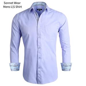 Chemises pour hommes à boutons unis avec imprimé sur le devant - Product Image 1