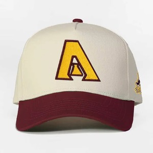 Custom Logo Unisex 6-Panel <b>Snapback</b> <b>Cap</b> Solid Color Embroidered Letter A Maroon Bill Casual Adjustable Hat Adult Streetwear - Product Image 3
