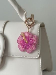 Cute Beaded Bow Knot Keychain Handmade Ribbon Style Bag Charm - Product Image 2