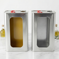 Boîte en fer blanc carrée vide de 1L pour huile d'olive espagnole |   Conteneur en fer blanc de qualité alimentaire pour l'emballage d'huile comestible, personnalisable