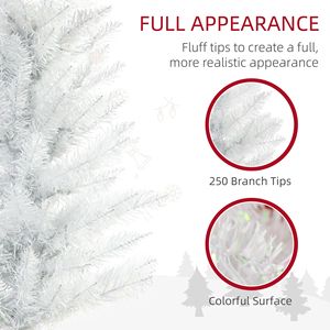 Albero di Natale Sottile Preilluminato da 1,5 m con 8 Modalità di Illuminazione e Rami Bianchi Colorati - Product Image 5