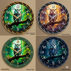 Reloj de Pared Personalizado con Diseño de Búho de la Suerte y Protección Nazar, con Impresión para Navidad y Año Nuevo Chino - Product Image 3