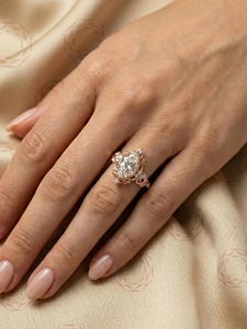 Bague en argent sterling 925 avec moissanite taille marquise, accent floral, style vintage élégant, pour fiançailles et mariage - Product Image 3