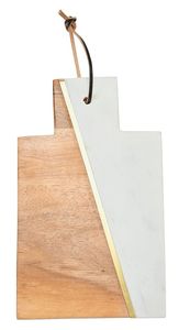 Planche à découper en marbre de qualité supérieure, plateau de service de luxe pour fromages avec poignée en bois pour la cuisine à domicile - Product Image 2