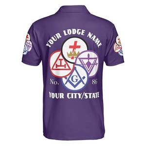Camiseta Polo Masónica Personalizada con Nombre de Logia, Rito de York, Bordado Personalizado para Fraternidad Masónica - Product Image 3